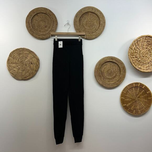NEW Naked Wardrobe Neutral Black Ribbed Joggers Sweats Sweat Pants Small - Picture 1 of 5